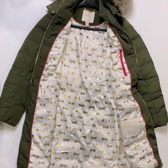 KATE SPADE GREEN A-LINE PUFFER JACKET COAT SIZE SMALL EXCELLENT CONDITION - Picture 4 of 5